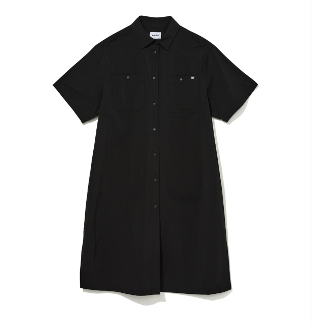 韓國 Markm Women's Nylon Pocket Short Sleeve Shirt Dress【MA168】