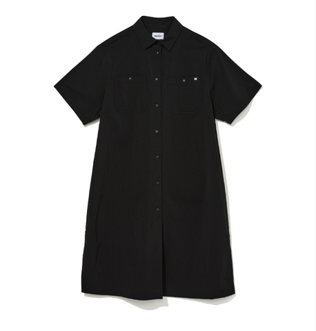 韓國 Markm Women's Nylon Pocket Short Sleeve Shirt Dress【MA168】