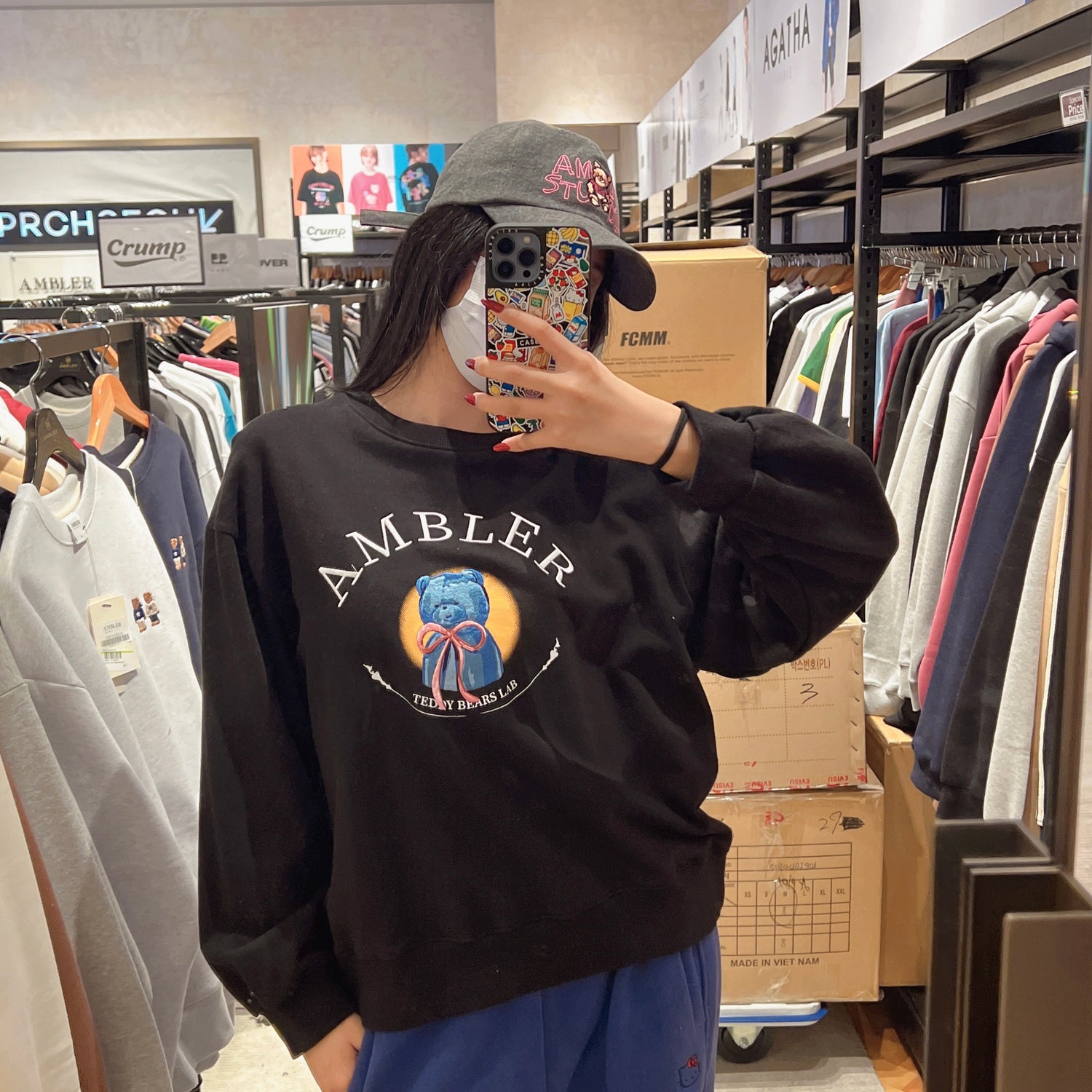 韓國 Ambler Blue Bear Yearbook Unisex Overfit Sweatshirt【AR033】 - STT Mall HK 靚太網購