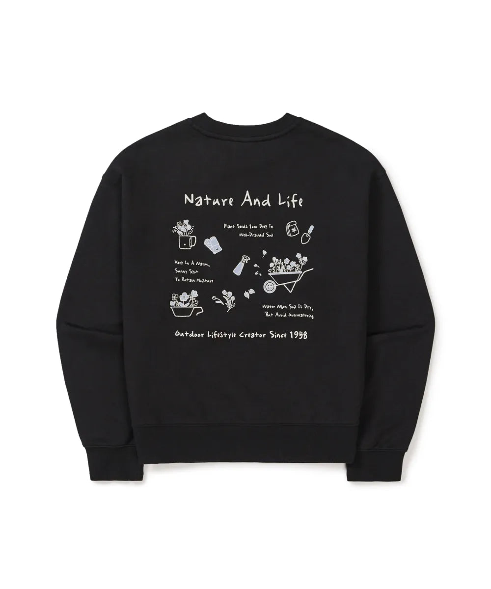 韓國 Snowpeak Women's Gardening Graphic Semi Crop Sweatshirt【SN099】