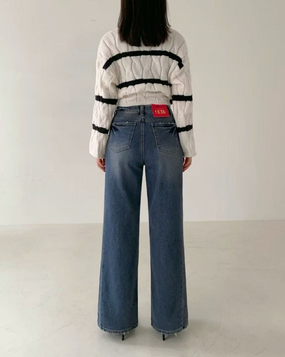 韓國 HowLuk 牛仔褲 刷薄毛 (冬季款)【H5670_1】