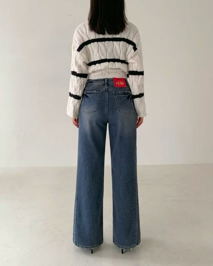 韓國 HowLuk 牛仔褲 刷薄毛 (冬季款)【H5670_1】