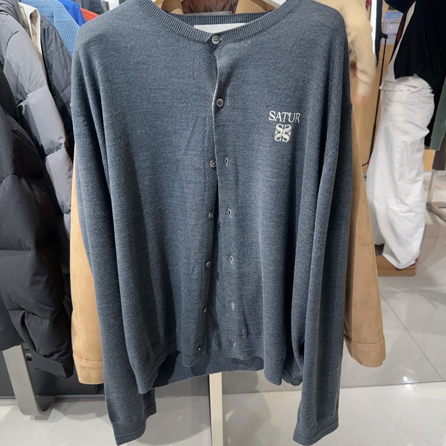 韓國 Satur Lauren Basic Crew Neck Fine Cardigan【SR217】