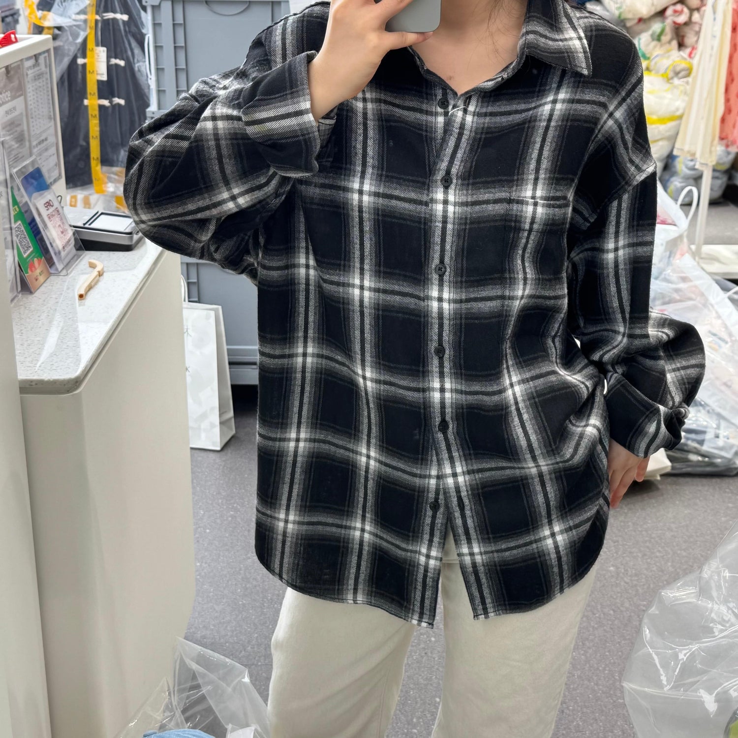 韓國 SPAO Overfit Flannel Check Shirt 【SP007】 - STT Mall HK 靚太網購