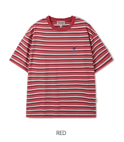韓國 WhoAU Steve Multi Stripe T-Shirt【WA152】