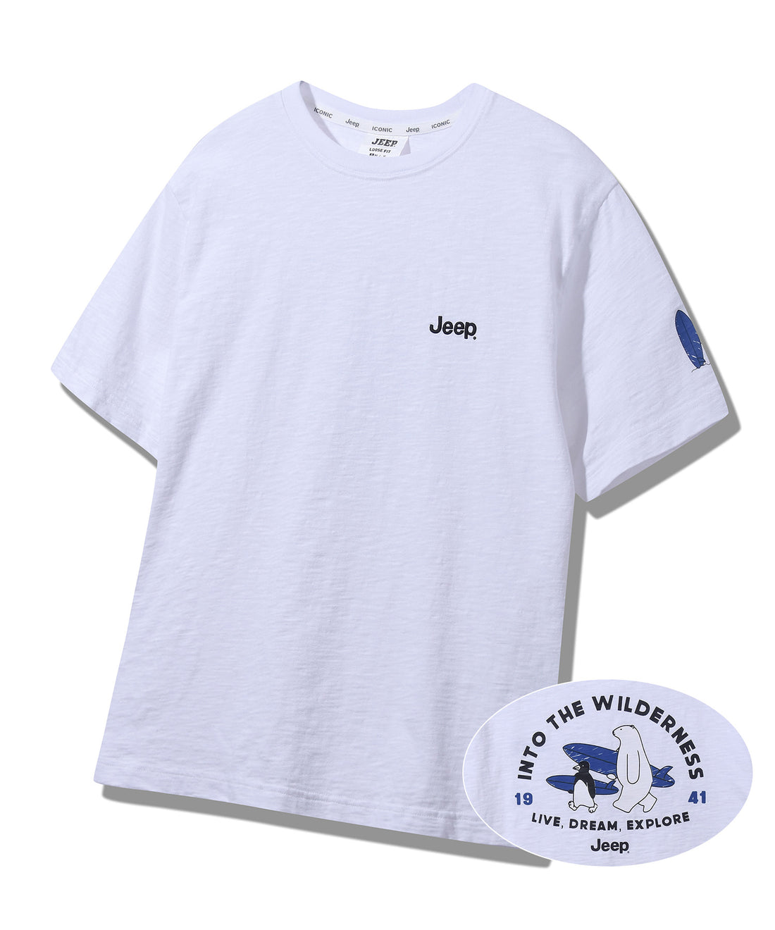 韓國 Jeep Surfing Bear Slub Long Sleeve T-Shirt【JP039】