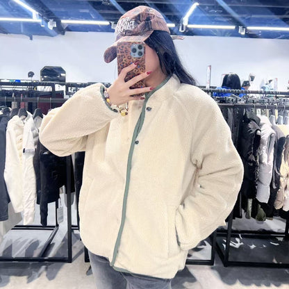 韓國 National Geographic Unisex Malay Mac Round Reversible Fleece Zip-Up【NG047】