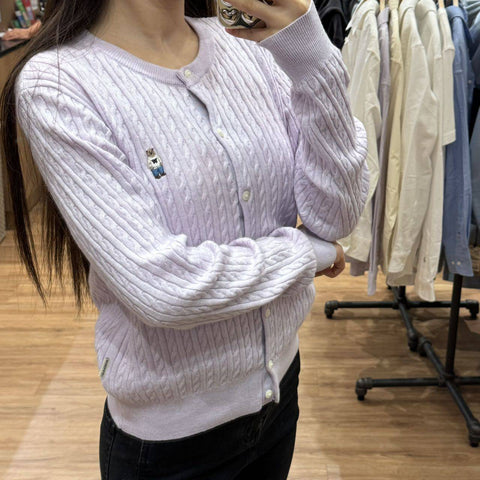 韓國 Who.A.U Steve High Gauge Wool Cable Cardigan【WA039】 - STT Mall HK 靚太網購