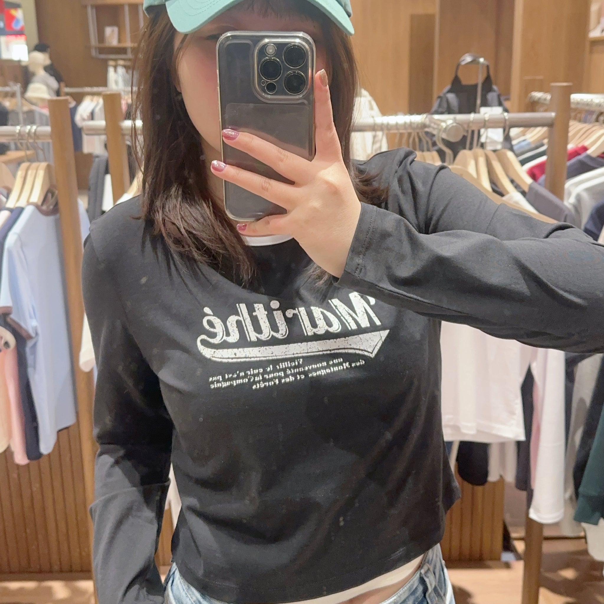 韓國 Marithe Francois Girbaud W VINTAGE BASEBALL CROP LONG SLEEV 【MF299】 - STT Mall HK 靚太網購