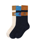 韓國 Wacky Willy 3-Pack Of Typography Color-Block Socks【WW164】