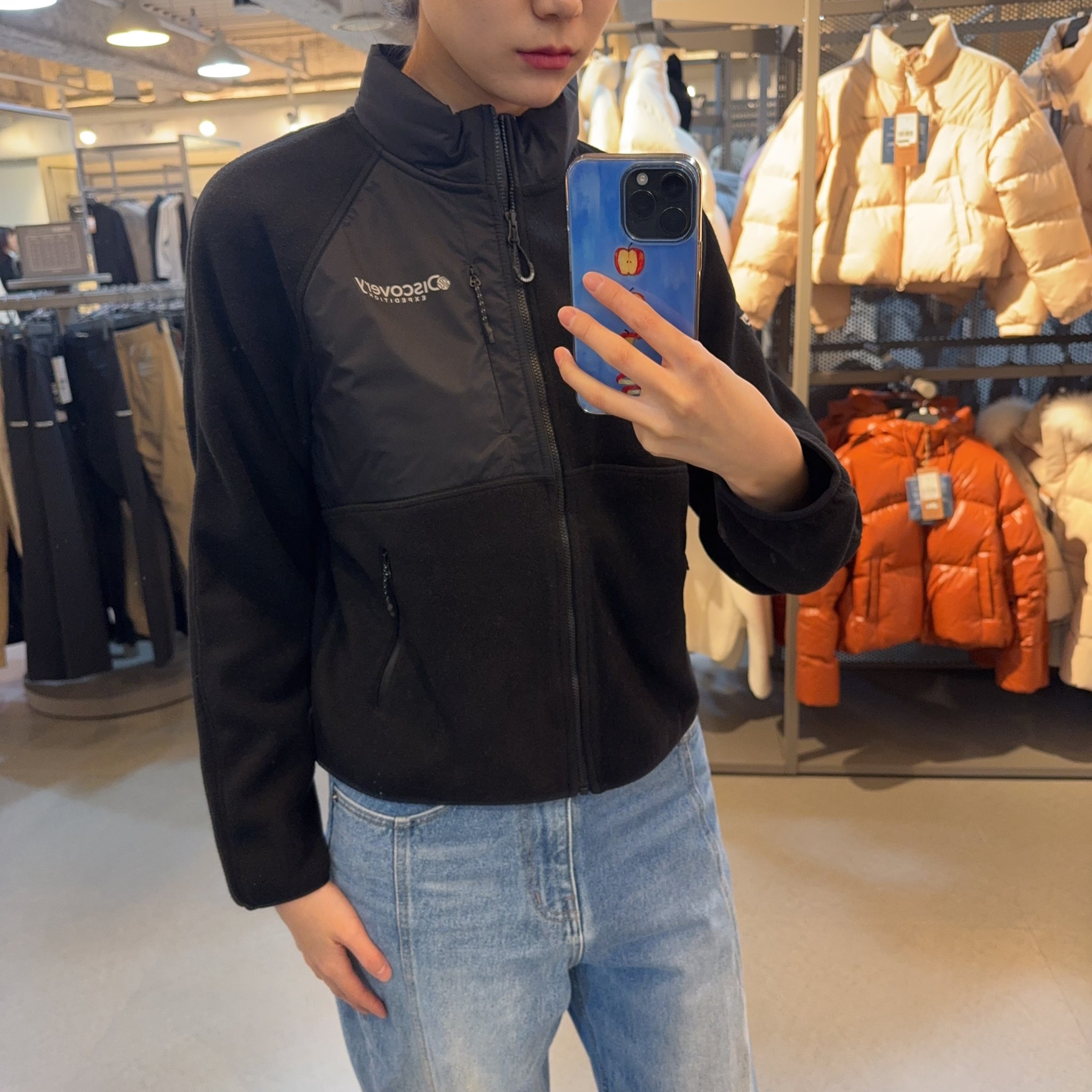 韓國 Discovery Women's Woven Hybrid Fleece Jacket【DY189】