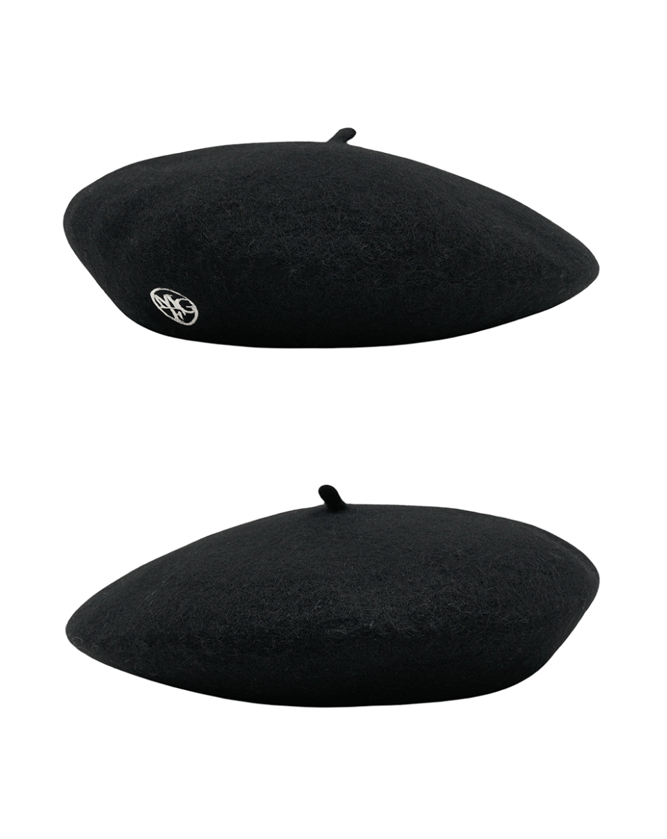 韓國 Marithe Francois Girbaud CIRCLE LOGO EMBROIDERY WOOL BERET【MF617】