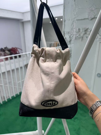 韓國 EMIS Canvas Tote Bucket Bag【ES084】