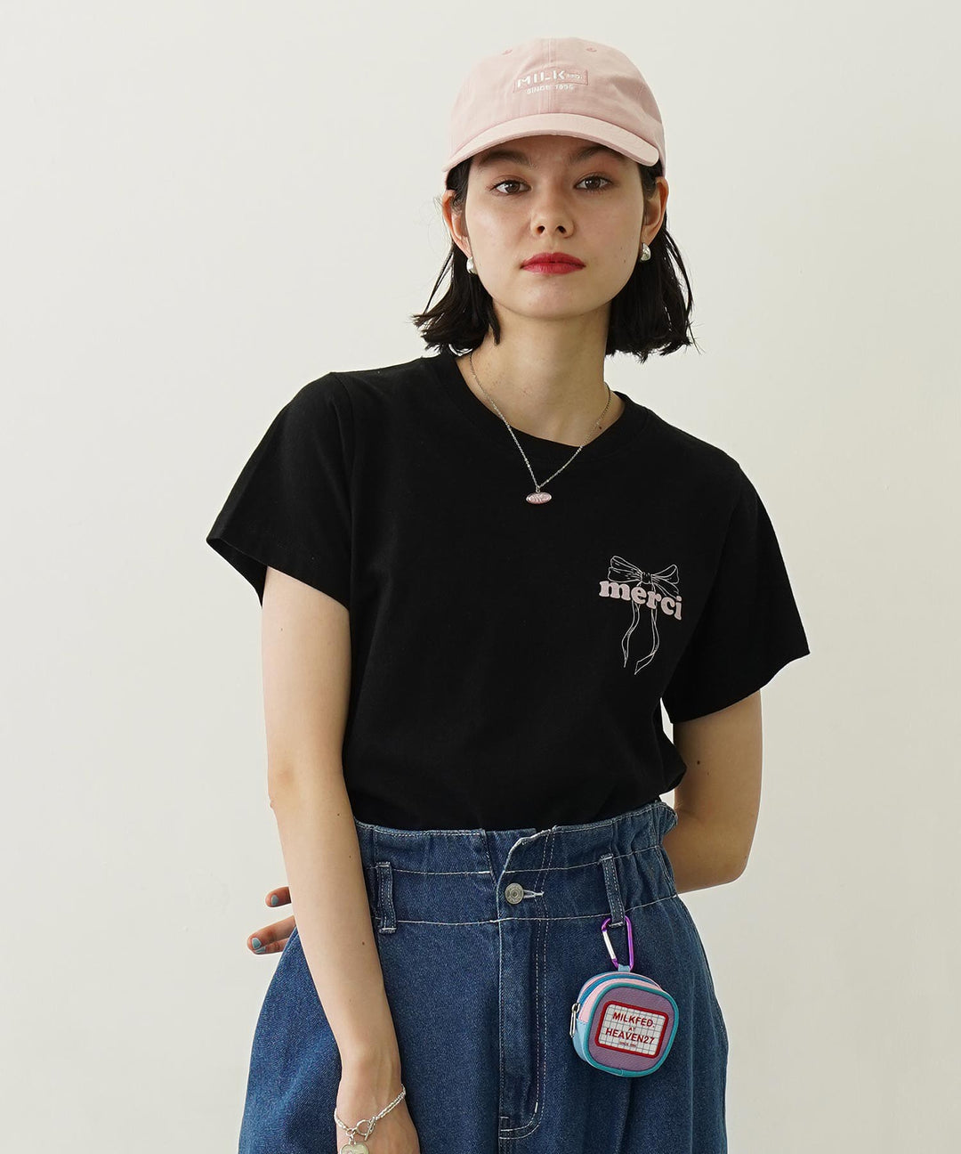 日本直送 MILKFED MERCI RIBBON COMPACT S/S TEE【SJ037】