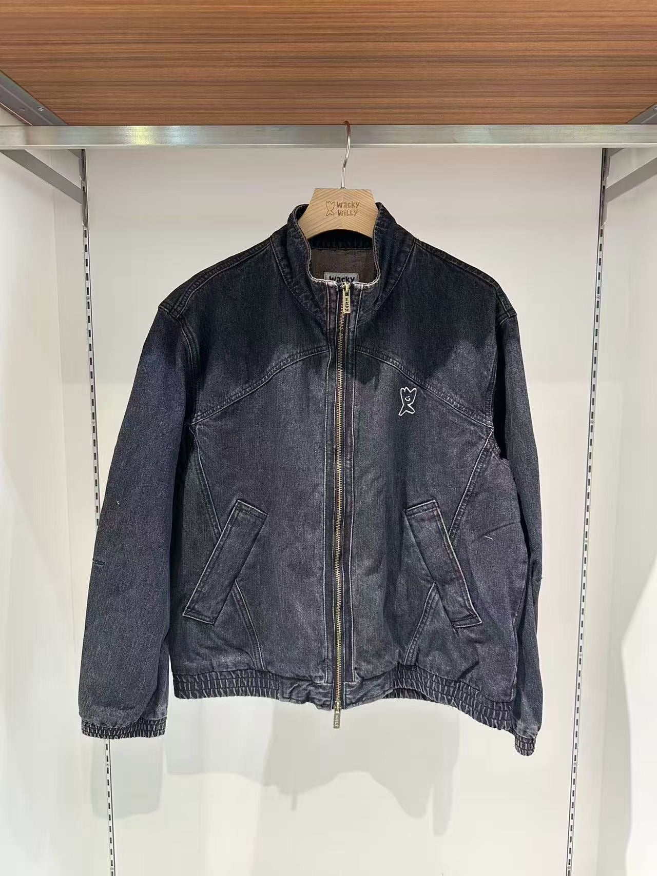 韓國 Wacky Willy Denim high-neck full-zip【WW106】