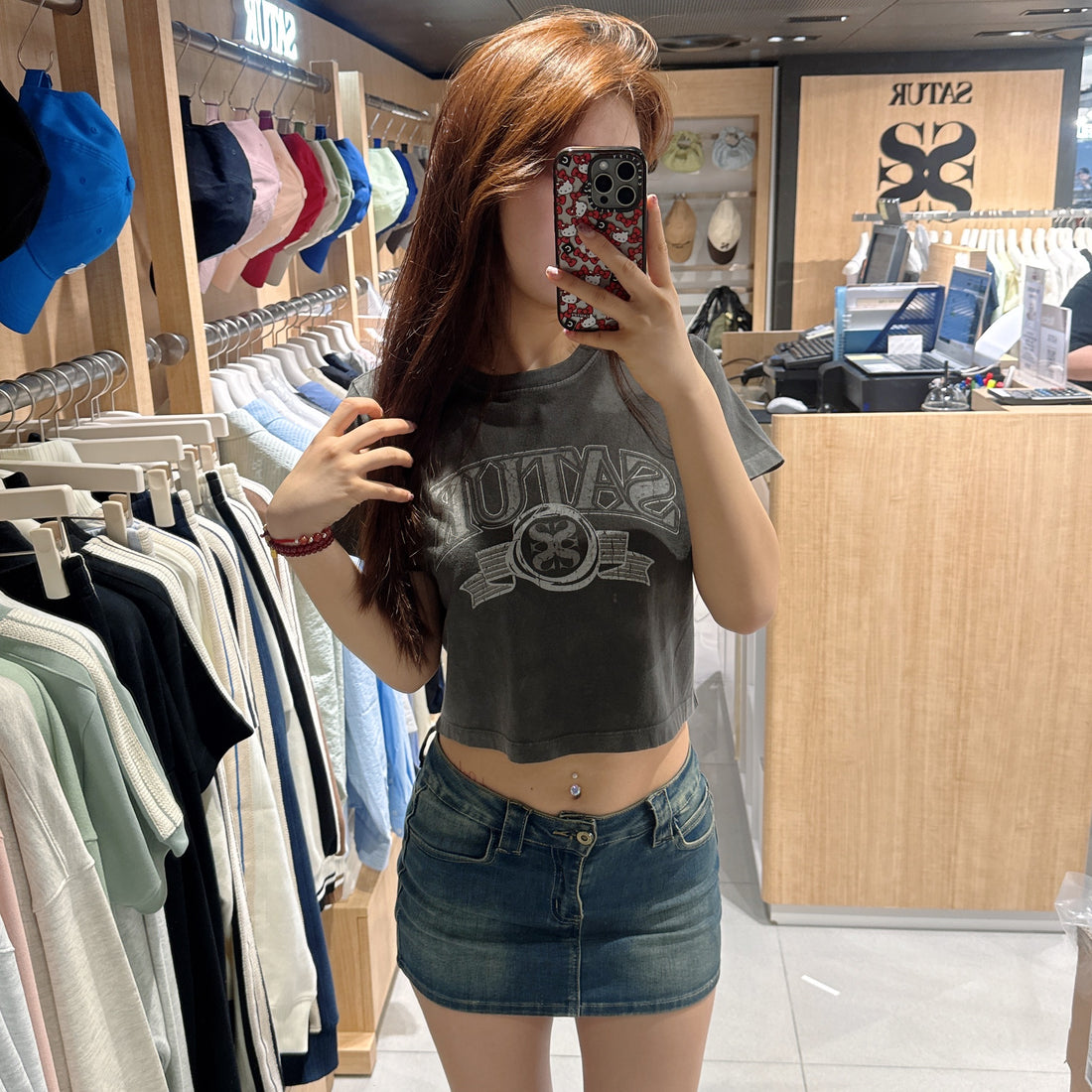 韓國 Satur Arch Logo Pigment Washed Short Sleeve T-Shirt【SR104】
