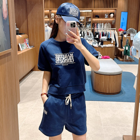 韓國 Marithe Francois Girbaud Women's CLASSIC LOGO HALF SWEATSHIRT【MF473】