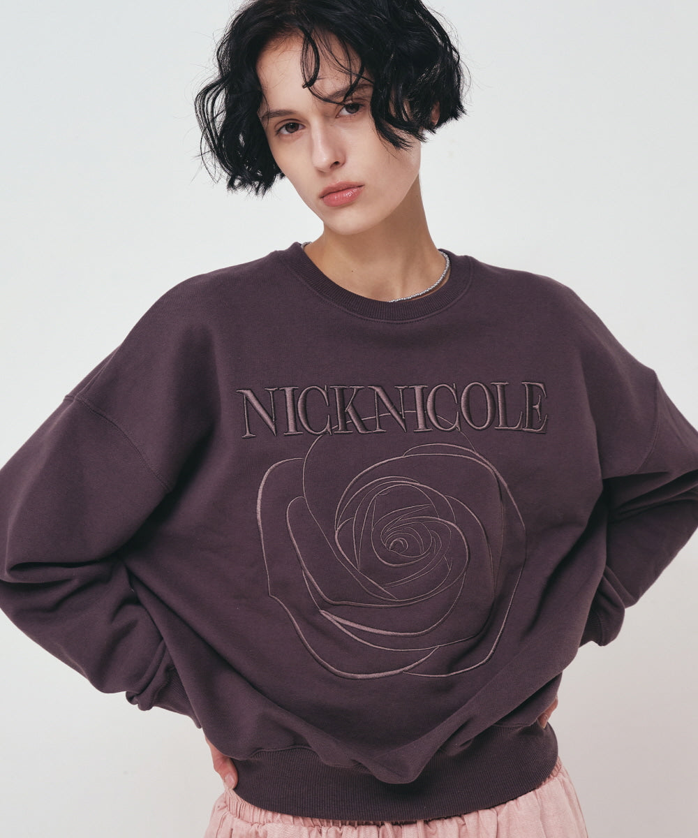 【現貨】韓國 Nick Nicole Volume Nicloe Rose Sweatshirt【NK008】