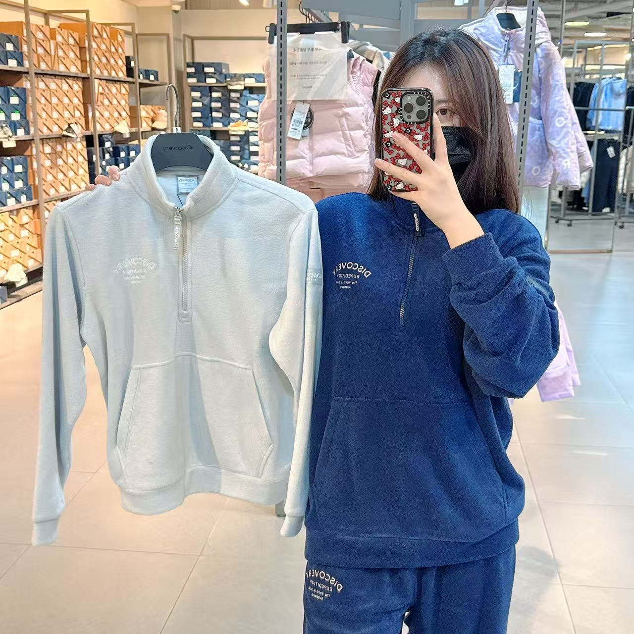 韓國 Discovery Public Terry Half Zip Training【DY157】