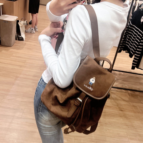 韓國 Who.A.U Suede Backpack【WA199】