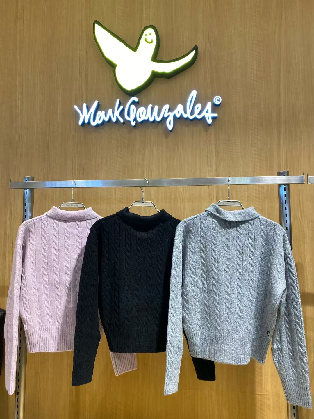 韓國 Mark Gonzales Women's Club Cable Neck Knit【MG132】
