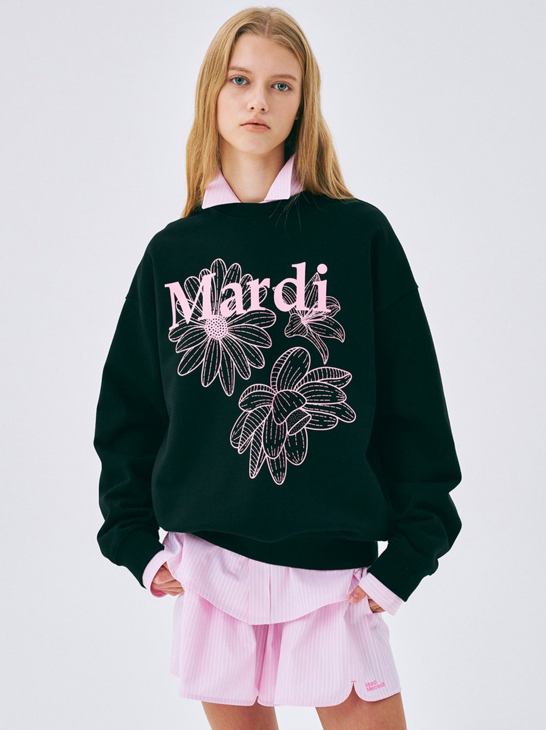 韓國 Mardi Mercredi SWEATSHIRT TRIPLE FLOWER - STT Mall HK 靚太網購