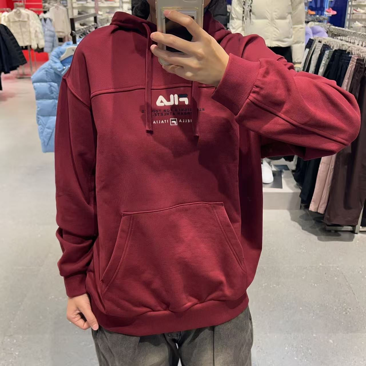 韓國 FILA Unisex Colorblock Logo Hoodie【FA036】