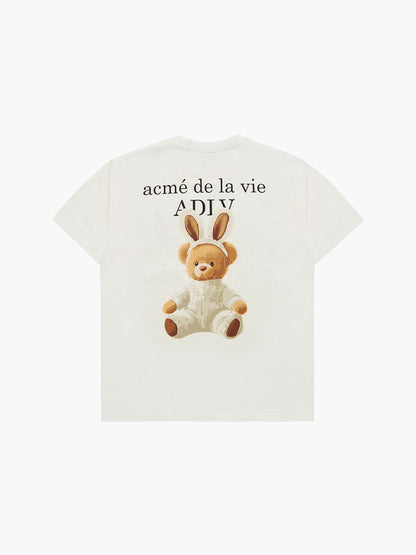 韓國 ADLV RABBIT BEAR DOLL LOGO SHORT SLEEVE T-SHIRT【AD007】