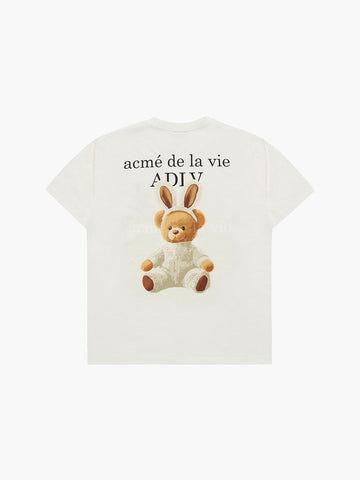韓國 ADLV RABBIT BEAR DOLL LOGO SHORT SLEEVE T-SHIRT【AD007】