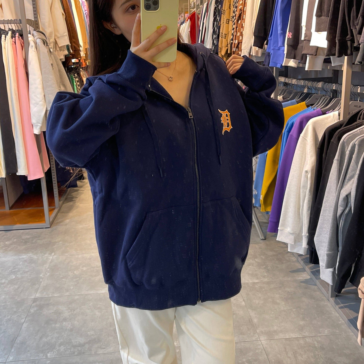 韓國 MLB Basic Big Logo Fleece Hooded Zip-Up 【MB042】 - STT Mall HK 靚太網購