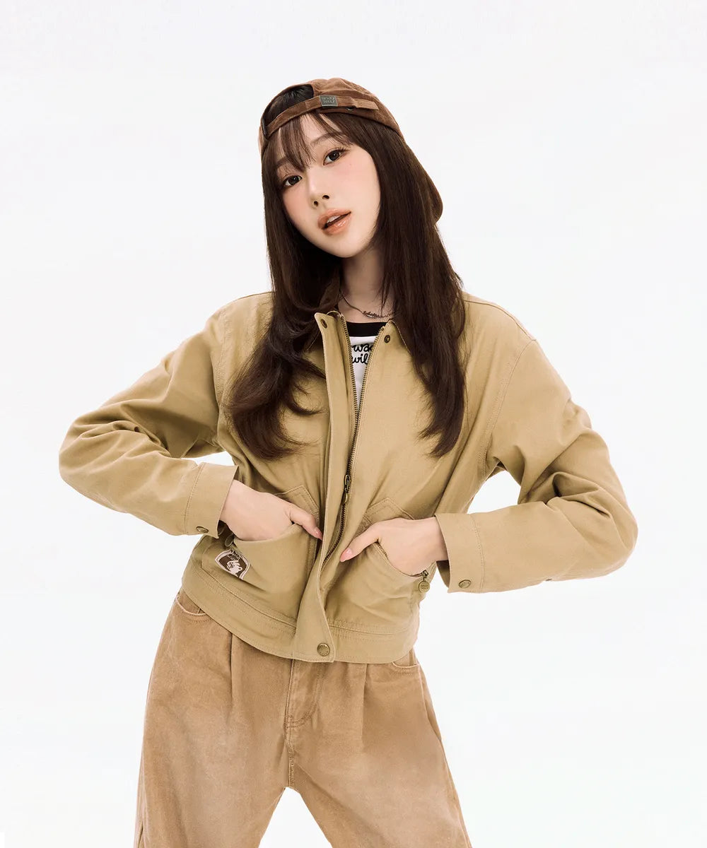 韓國 Wacky Willy Women's Caracol-Colored Washed Cotton Jacket【WW073】