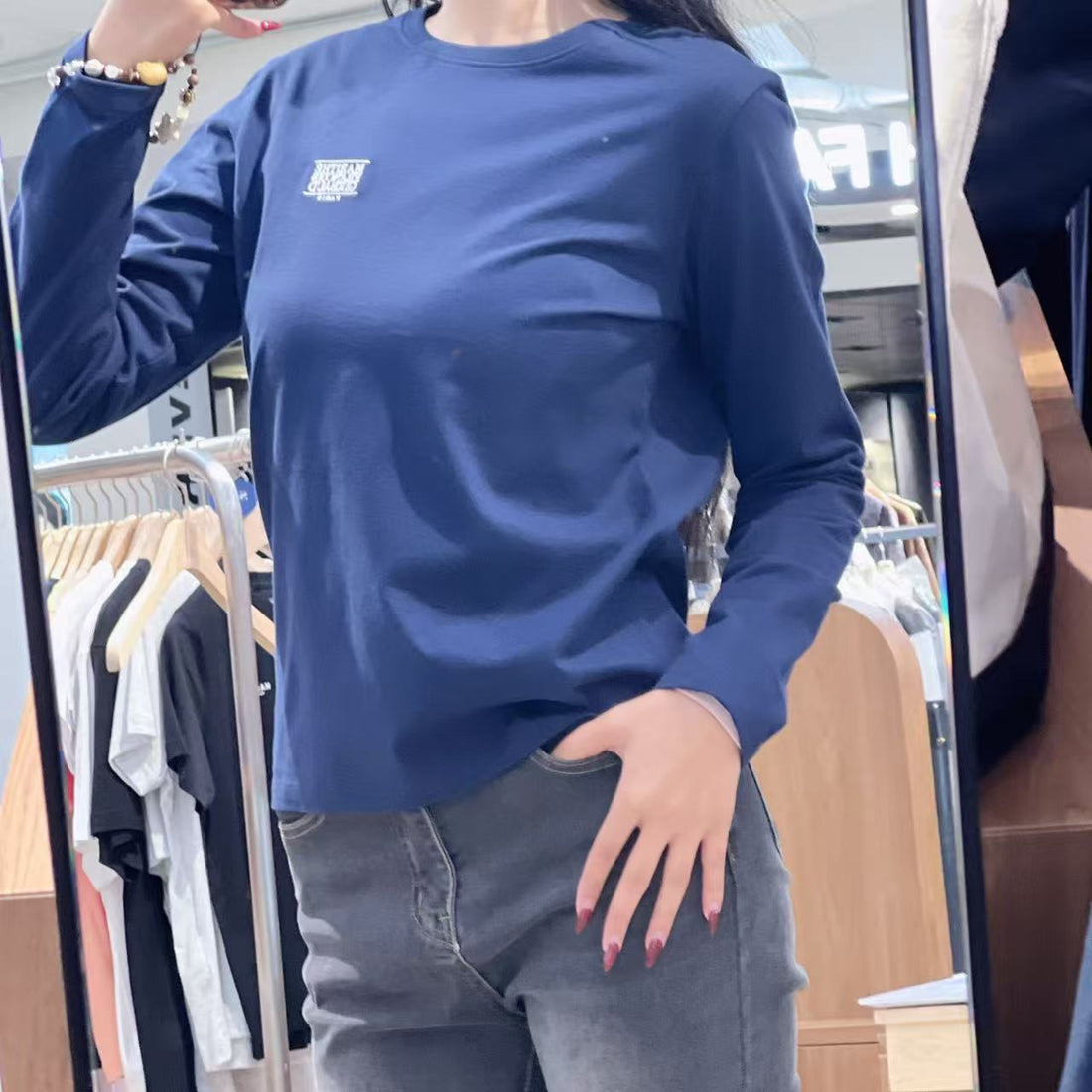 韓國 Marithe Francois Girbaud W Classic Logo Long Sleeve【MF628】