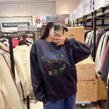 韓國 Ambler Cozy Day Nordic Embroidery Sweatshirt【AR043】 - STT Mall HK 靚太網購