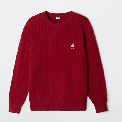 韓國 SPAO Woody Cable Round Neck Sweater【SP299】