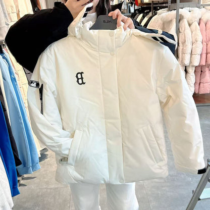 韓國 MLB Basic Big Lettering Hooded Detachable Quick-Drying Weight Short Padding NY【MB013】