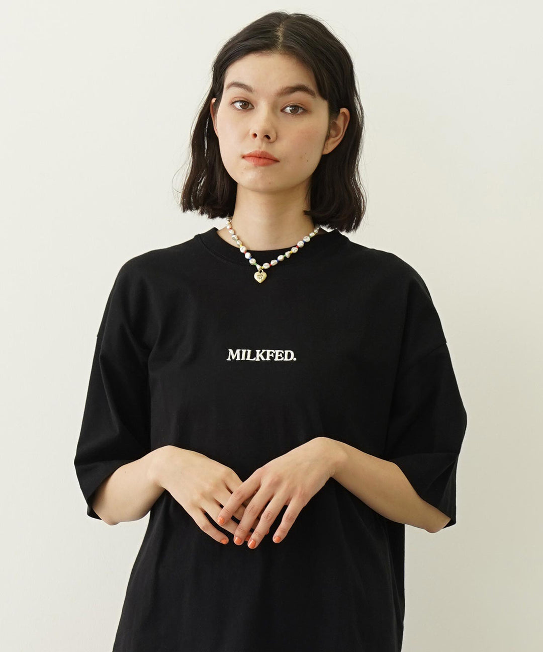 日本直送 MILKFED DONUT AND LOGO WIDE S/S TEE【SJ030】