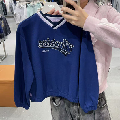 韓國 FILA Kids V-neck modified Sweatshirt【FA077】