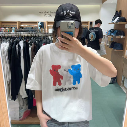 韓國 ADLV FRENCH ALIEN BEAR SHORT SLEEVE T-SHIRT【AD014】