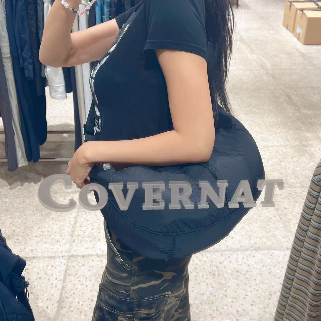 韓國 Covernat Flow Nylon Hobo Crossbody Bag【CO037】