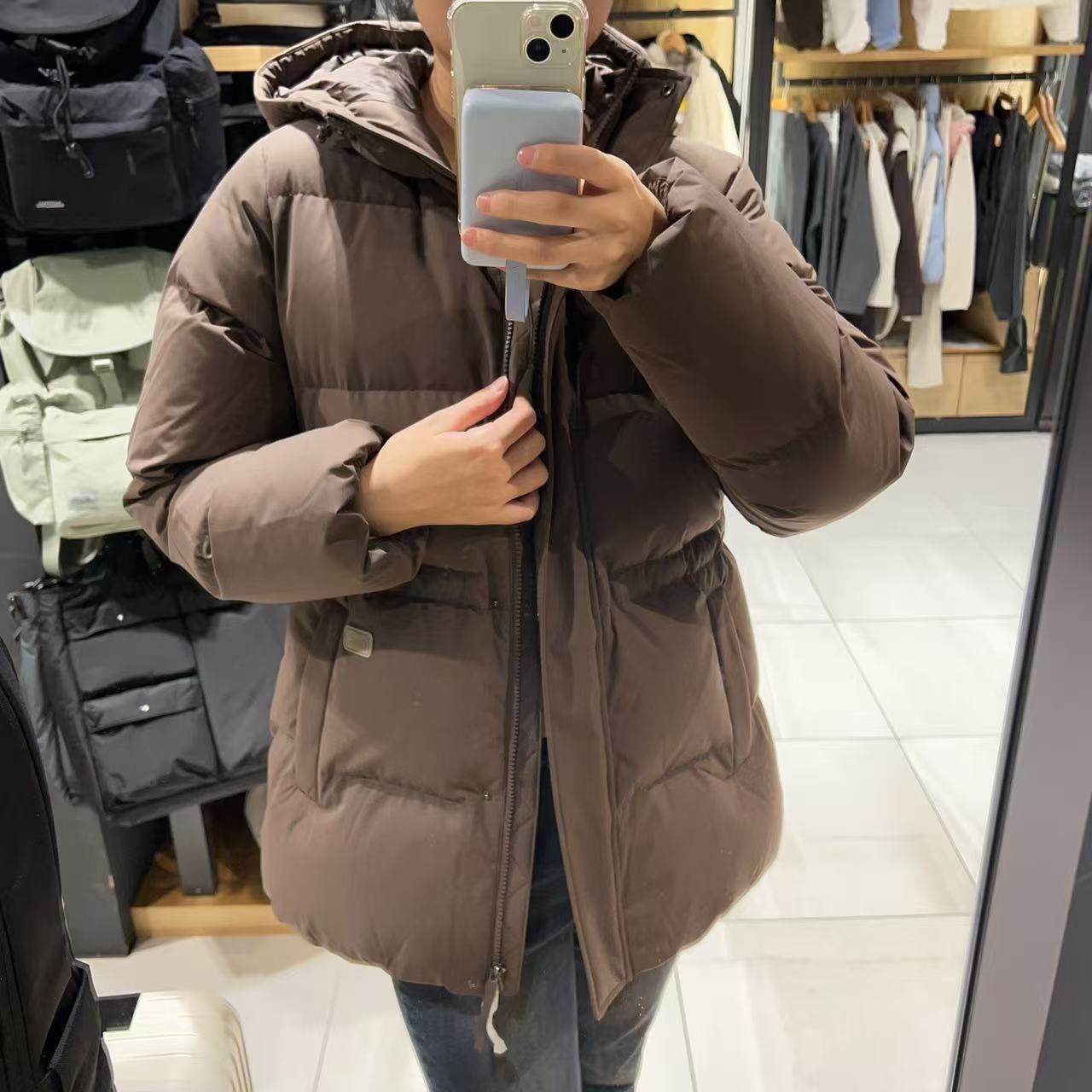 韓國 National Geographic Women's Waist String Hooded Duck Down Jumper (鴨絨)【NG280】