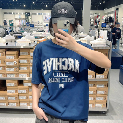 韓國 FILA Cotton Blend Graphic Short Sleeve T-shirt【FA293】