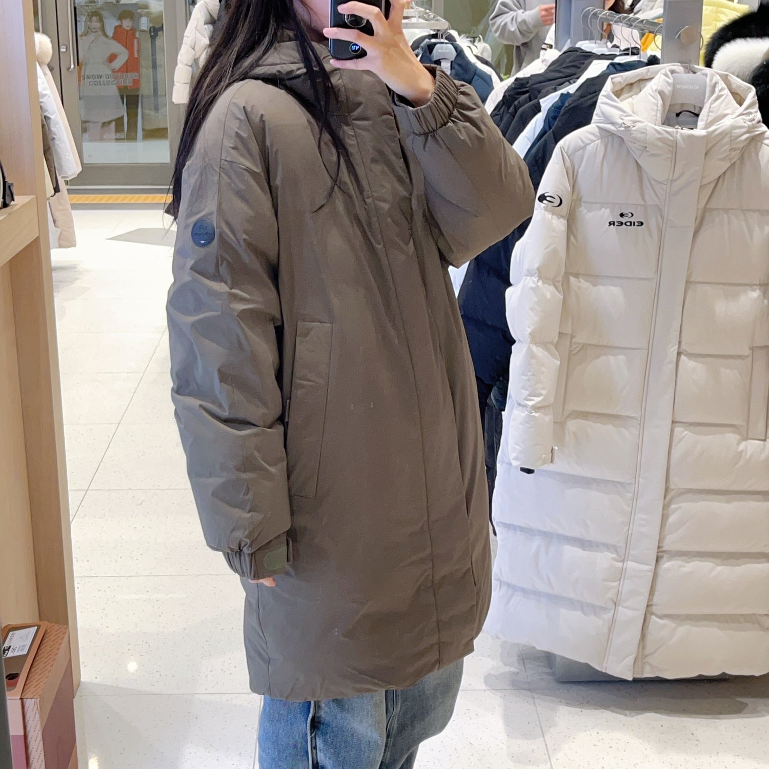 韓國 Eider Unisex Gram Thin Down Casual Long Padding Goose Down Jacket【ER034】