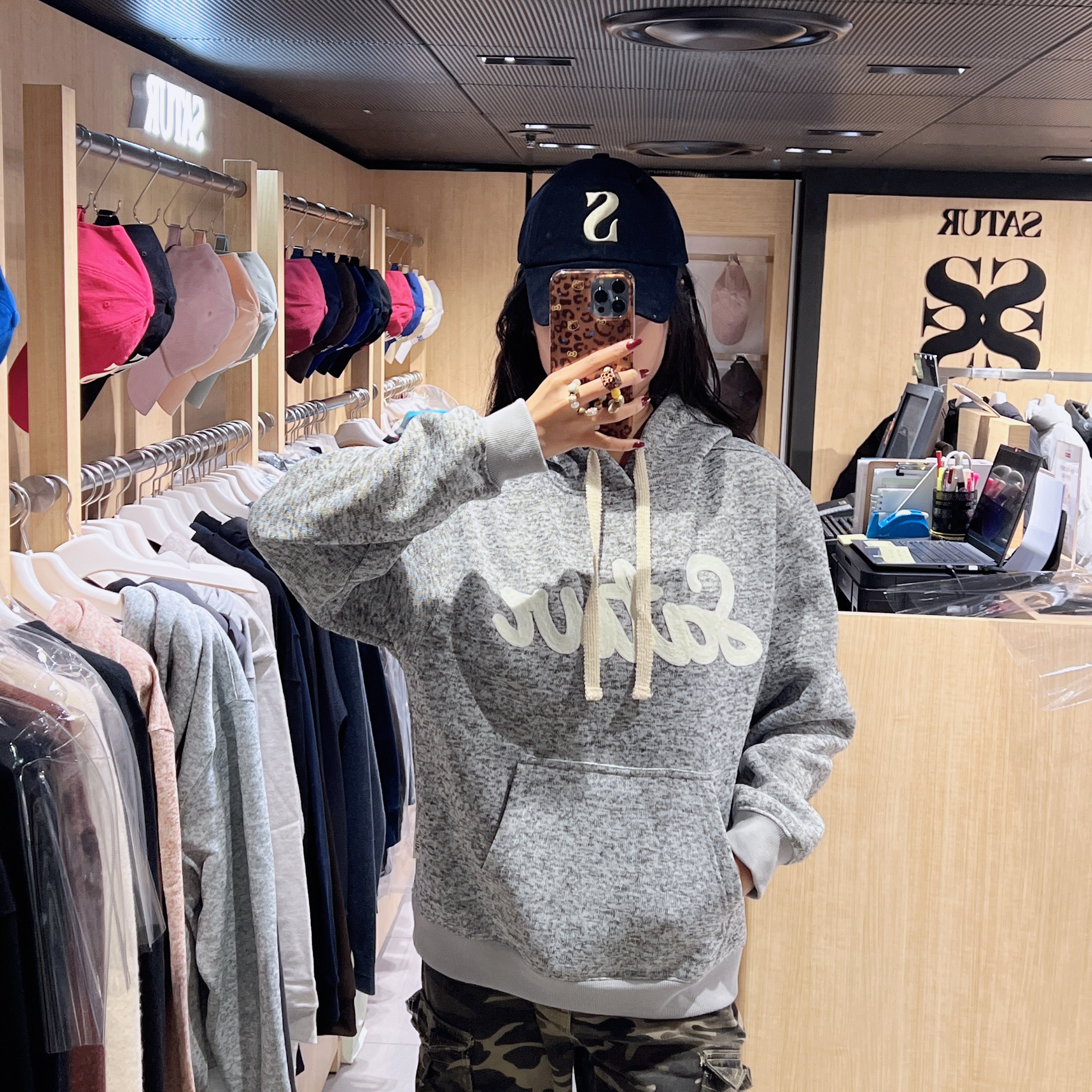 韓國 Satur Lugo Heather Terry Hooded T-Shirt【SR220】