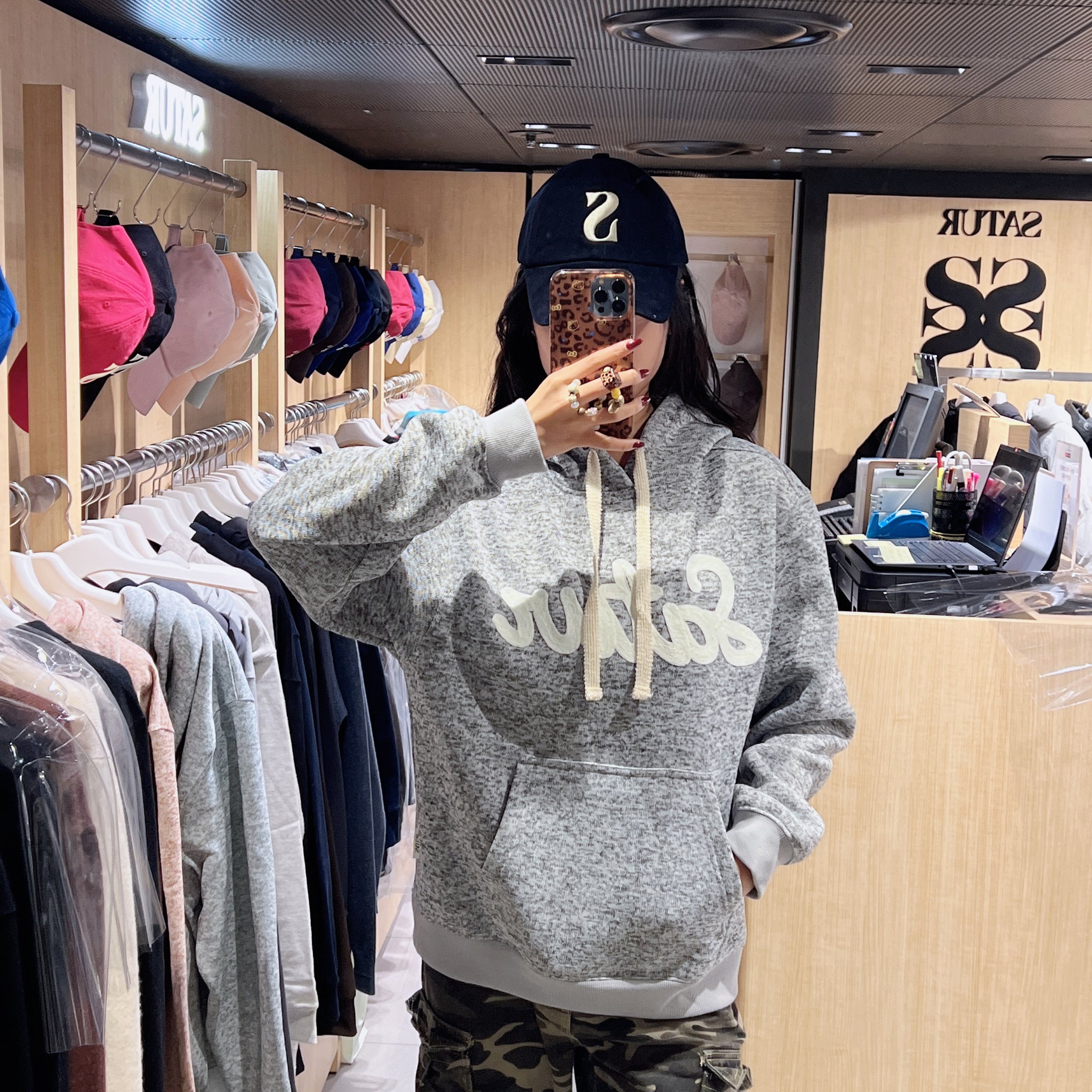 韓國 Satur Lugo Heather Terry Hooded T-Shirt【SR220】