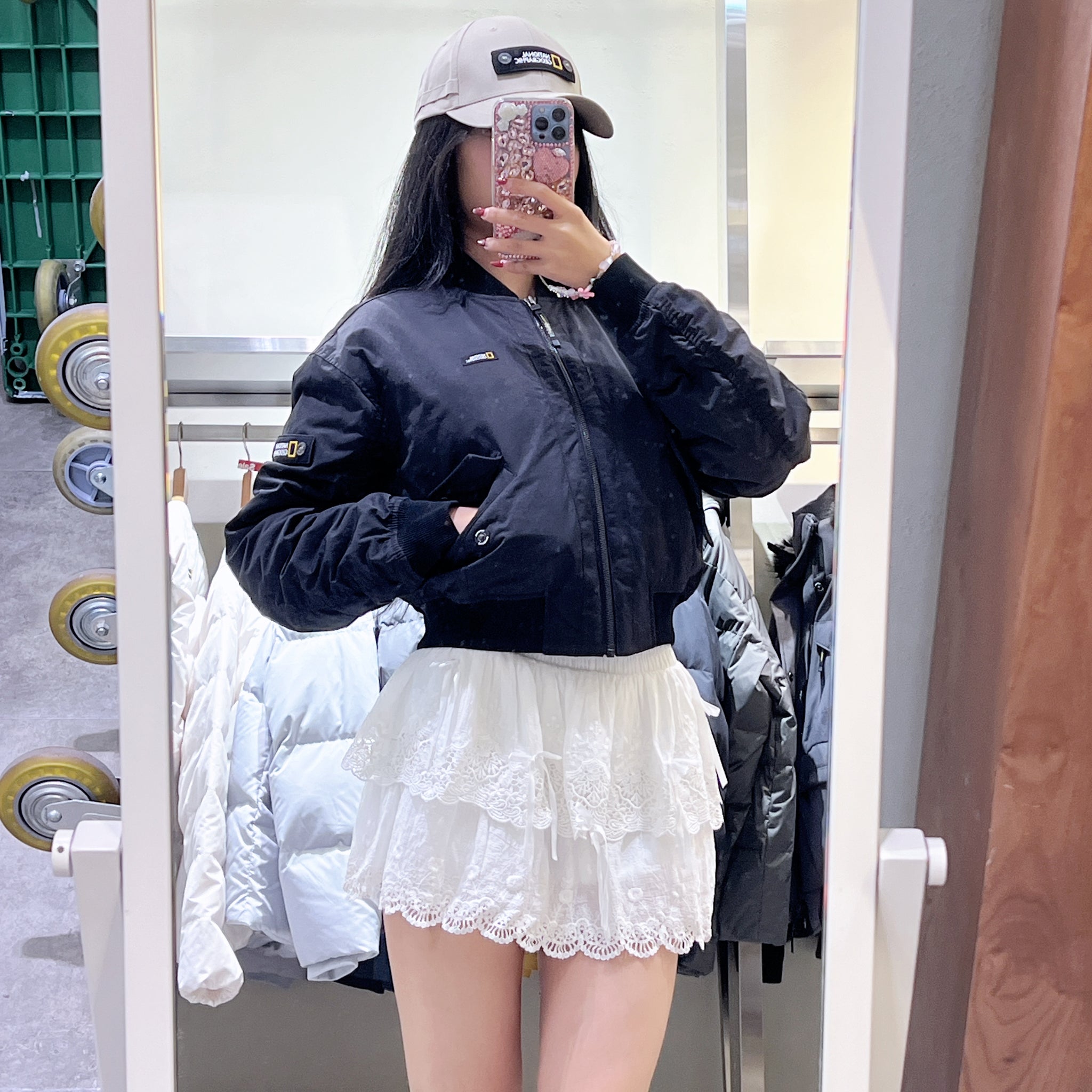 韓國 National Geographic Women's Anas Blue Jean Padded Short Jumper【NG824】