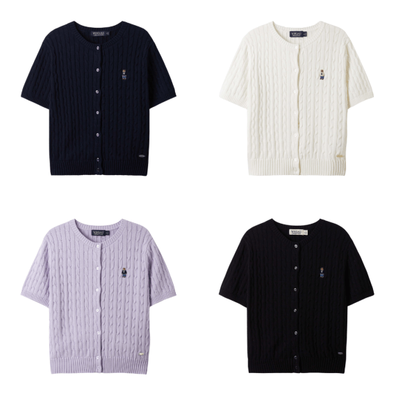 韓國 Who.A.U No.3 Steve Round Neck Short Sleeve Cardigan - STT Mall HK 靚太網購