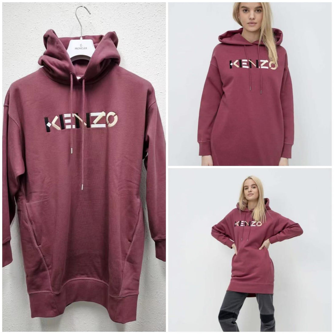Kenzo Logo Embroidered Hoodie Dress 【YS223】