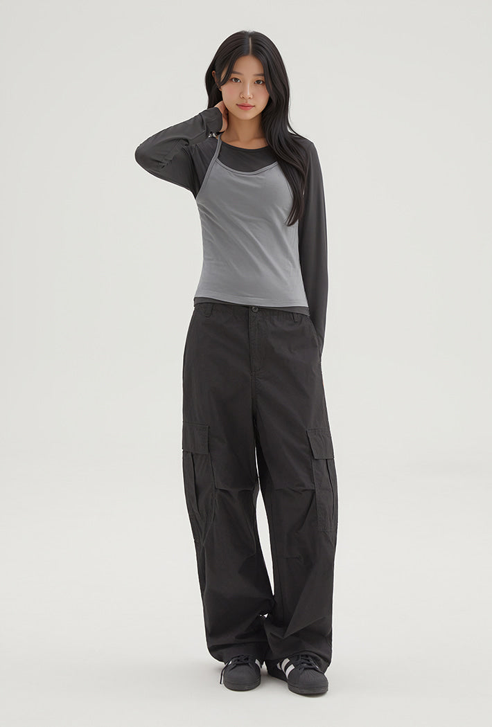 韓國 SPAO Wide Cargo Pants【SP334】