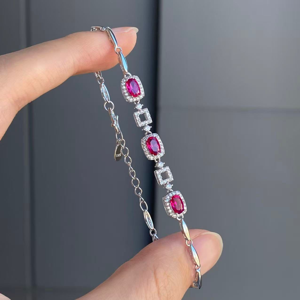 日本直送 戴妃款紅寶石手鍊【JS372】