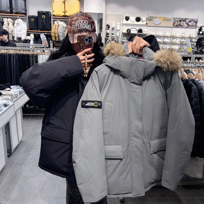 韓國 National Geographic Beluga Fur Trimmed Mid-Length Goose Down Hoodie (鵝絨)【NG200】